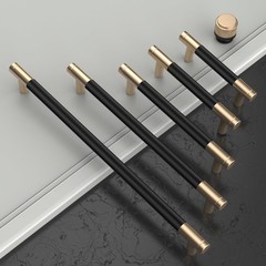 Asidrama 30 Pack Black-Gold Knobs Single Hole Drawer Pulls