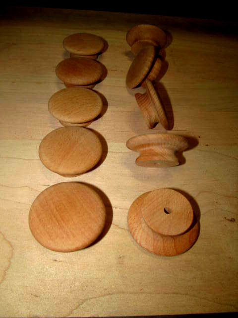 50 BRAND NEW UNFINISHED BEECH 2″ ROUND WOOD CABINET KNOBS / PULLS K4