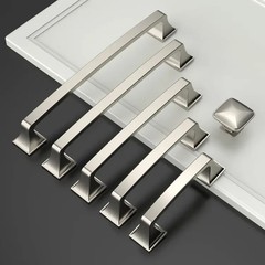 Amerdeco 10 Pack Brushed Satin Nickel 10 Inch(254mm) Hole Centers Kitchen Cabine
