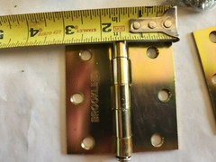 10 Pair of 3″ x 3″ Brookline Brass Plated- Butt / Utility Hinges with Screws