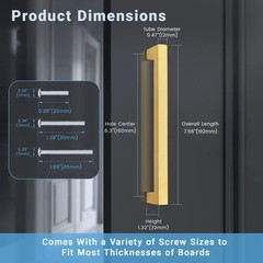 10Pack 6-3/10 Inch Brushed Gold Cabinet Pulls Stainless Steel Kitchen Cabinet…