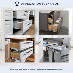 Probrico 6 Pairs 12 Inch Soft Close Drawer Slides, Ball Bearing Full Extension D