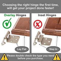 Elegant Self-Closing Kitchen Cabinet Hinges 50 Pack – Brushed Nickel Finish