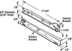 Replacement Drawer Slide Kit – White 17-3/4″ Tracks with 75 lbs Load Capacity