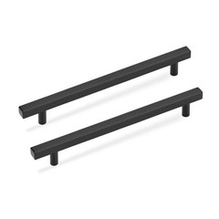 Black Kitchen Cabinet Handles 5 Inch, 12 Pack Drawer Dresser Pulls, Square Cl…