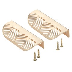 2 Pcs Metal Cabinet Handles Brushed Gold/for Grey Leaf Arc Handle Simple for W/S
