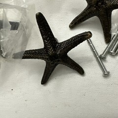 Signature Hardware- Star fish Shaped brass knob- Antique Brass Qty 5