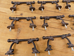 12 Handles Drawer Pulls T Bar Lot Rustic Cast Iron Farmhouse Cabinet Cupboard