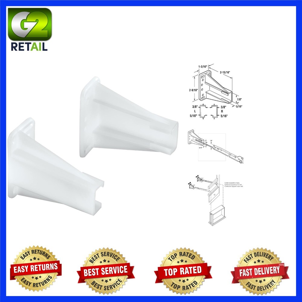 Versatile Drawer Slide Holders – White Nylon, 1 Pair, Easy Adjustment Design