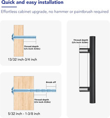 10 Pack 5 Inch Length Kitchen Cabinet Handles with 3 Inch Hole Center Matte Blac