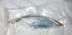 NEW SHINY SILVER CURVED ARCHED CABINET DRESSER PULL 5″ CENTER 6 1/4″ WIDE
