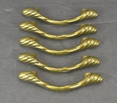 Cosmas Twist Cabinet Drawer Handles Pulls Set of 5 Brass Colored Model 1470SN