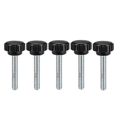 M6x40mm Male Thread Round Knurled Clamping Knobs Grip Thumb Screw on Type 5pcs