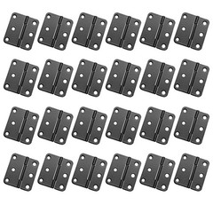 Auvotuis 1.5×1.3 Inch Black Metal Butt Hinges, 24Pcs
