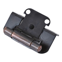 Pair of Hickory Vintage Bronze Partial Wrap 1/2″ Overlay Hinges P2710F-VB