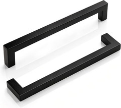 30 Pack 6-3/10 Inch Cabinet Pulls,Stainless Steel Kitchen Cabinet Handles,Black