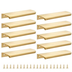 10 Pack 6″ Gold Edge Finger Pulls for Cabinets, Drawer Handles