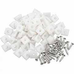 50 PCS L Shape Plastic Support Brackets Drawer Repair Wedges With Screws