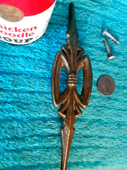 Vintage 50’s 60’s Ornate Brass Gold 7 1/4 in. Drawer Pull Handle