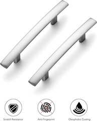 Brushed Nickel Curved Cabinet Pulls – 30 Pack, 5-3/16″ Length, 3″ Center