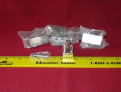 6 RECTANGULAR 1 1/2″ x 3/4″ DRAWER PULLS/CABINET KNOBS–CHROME