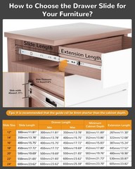 22″ Heavy-Duty Soft Close Drawer Slides – Full Extension Metal Ball Bearing Glid