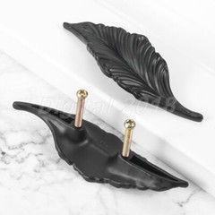 2Pc Leaves Furniture Handle Cabinet Drawer Wardrobe Door Knob Furniture Hardware
