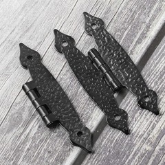 4 Pcs Black Flush H-Hinges, Cold Rolled Steel Flat Hinges for Cabinet Shutter