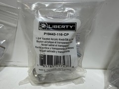 (15) Knob Pull Liberty 1-3/4″ Faceted Clear Acrylic Hexagonal P19443-116-CP NEW