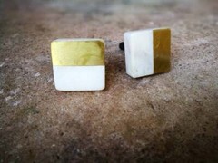 Solid Stone Cupboard Door Knob | Marble & Brass Cabinet Handle Pull