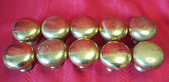 Vintage Lot of 10 Solid Brass 1-1/4″ Round Mushroom Cabinet Knob Drawer Pulls