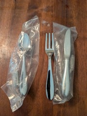Novelty Flatware Drawer Pulls Handles Chrome Silver Spoon Fork Knife Set of 3