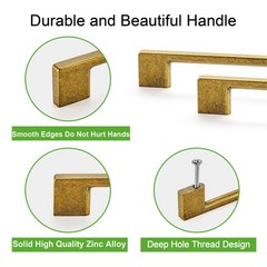 5 Pack Classic Cabinet Handles-8.81″/224mm Screw Spacing Antique Brass Furnit…