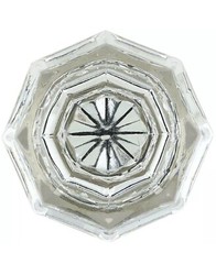 Richelieu 1-3/8″ Eclectic Cabinet Knob – Clear + Brushed Nickel