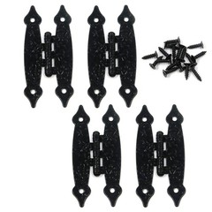 4 PCS Cabinet H-Hinges Cold Rolled Steel Black Decorative Door Hardware 3.5in