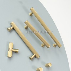 10PCS Brass Knurled Handle Furniture Handle Cabinet Drawer Door Pulls T Bar Knob