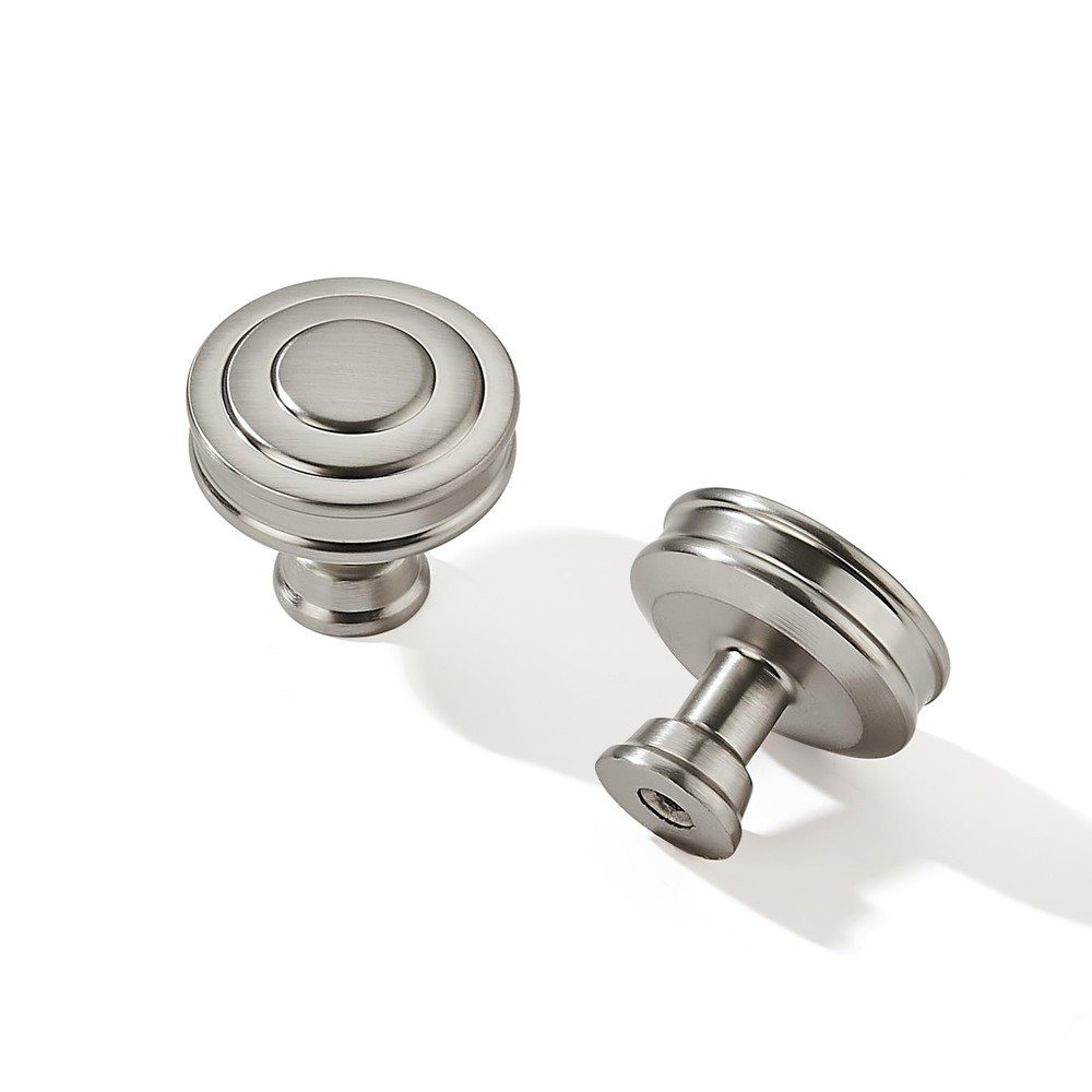 10 Pack 11/4 Inch 32mm Brushed Satin Nickel Round Cabinet Knobs Heavy Duty