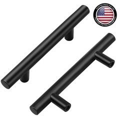 Timeless 5 Inch Matte Black Cabinet Handles – Durable Stainless Steel, 30 Count