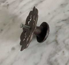 Vintage Old World Moroccan Drawer Cabinet Door Knob Pull BRWN Cast Iron Metal 3″
