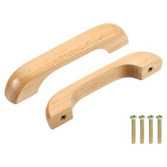 6Pcs U Shaped Beech Wood 3.78″ Hole Spacing Cabinets Drawer Pulls Handles