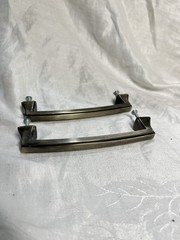 2 Aged Brass Color Medal Drawer Handles Cabinet Pulls 5”