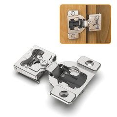 Chibery 50 Pack 1″ Overlay Concealed Soft Close Cabinet Hinges Satin Nickel