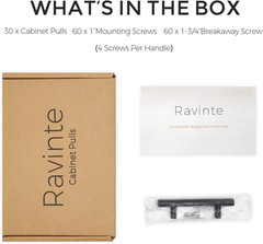 Cabinet Handles,5″ Length,3″ Hole Center,Matte Black,30 Pack | Stainless Steel F