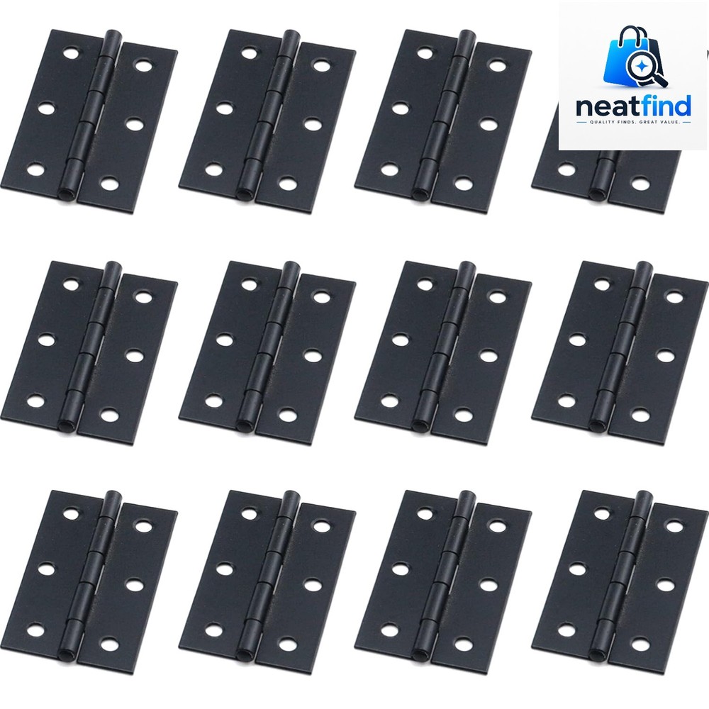 Elegant Black Iron Folding Cabinet Hinges 12pcs 2.36″ x 1.47″ Durable Support