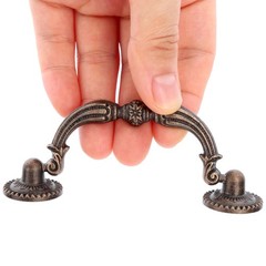 Vintage Drop Bail Dresser Drawer Pull Antique Bronze Cabinet Handle Knob Lot