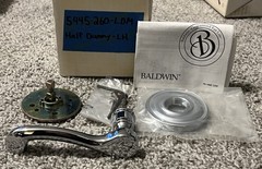 Baldwin 5445-260-LDM Colonial Lever Set w/5048 Rose Left LH Polished Chrome NOS