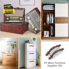 6Pcs Surface Leather Furniture Handle, 6.3″ Retro Style Leather Pull Handle for
