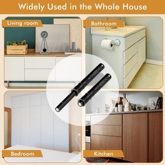 Lounsweer 50 Pack Magnetic Push Latches for Cabinet Door Long Long, Black