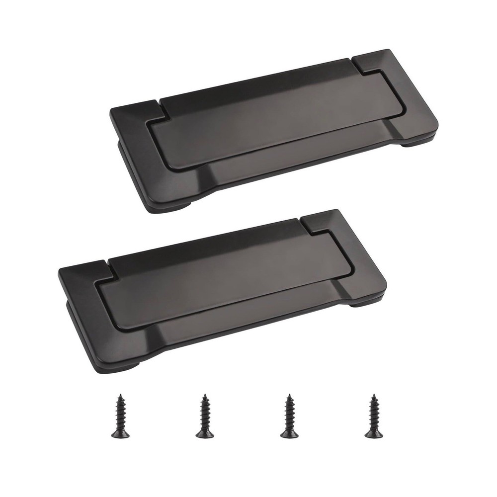 NEW MOROBOR 2pc Pocket Door Drawer Handle Flush Pull Matte Black Zinc Alloy 96mm