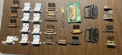 Lot of 28 Vintage Heavy Metal Cabinet Hinges